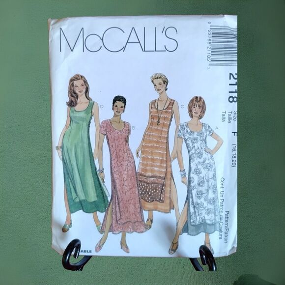 Pattern MCCALLS 2118 Misses DRESSES SEWING UNCUT 16/18/20 - Picture 5 of 5